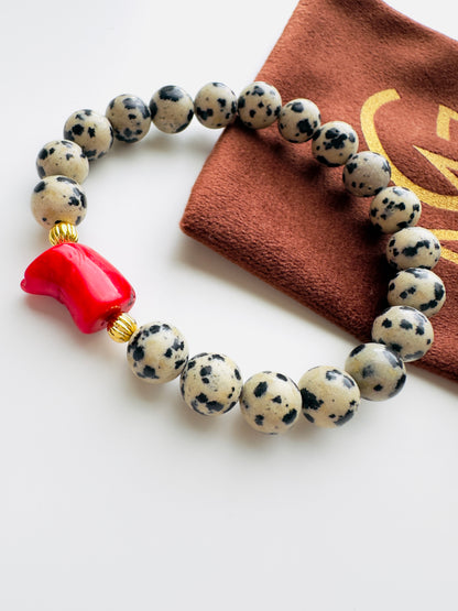 Dalmatian-Coral bracelet