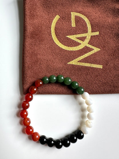 Palestinian Flag Bracelet 6mm Bead Size