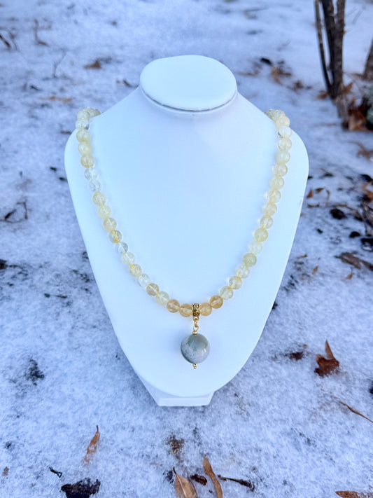 Citrine - Gray Agate Necklace