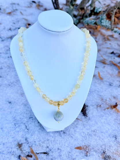 Citrine - Gray Agate Necklace