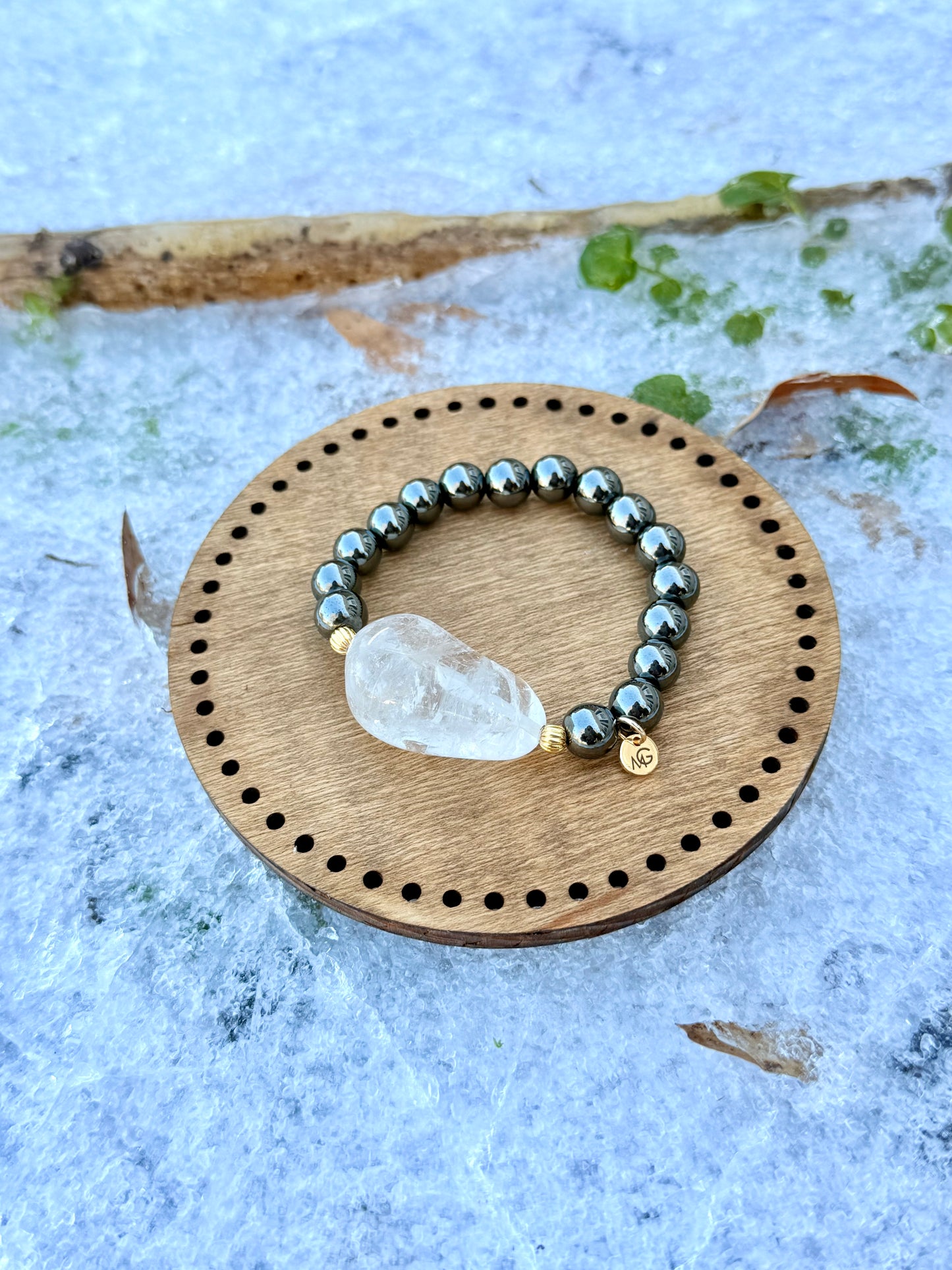 Hematite - White Quartz Bracelet