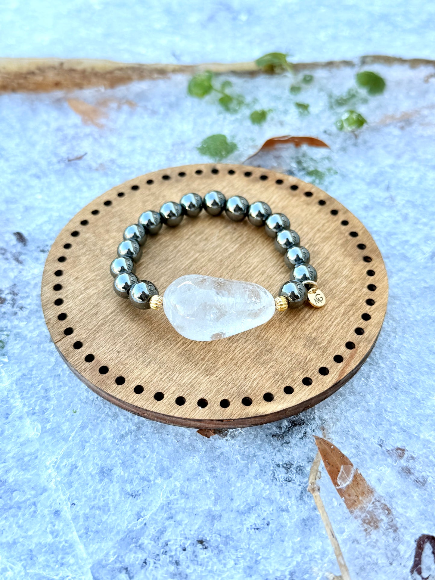 Hematite - White Quartz Bracelet