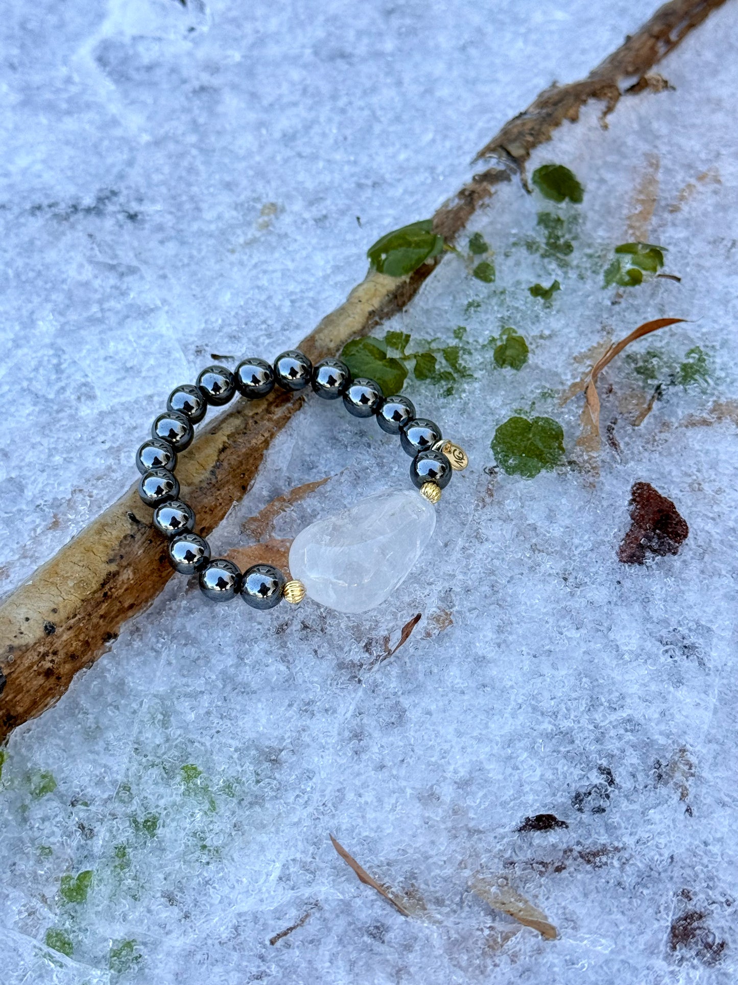 Hematite - White Quartz Bracelet