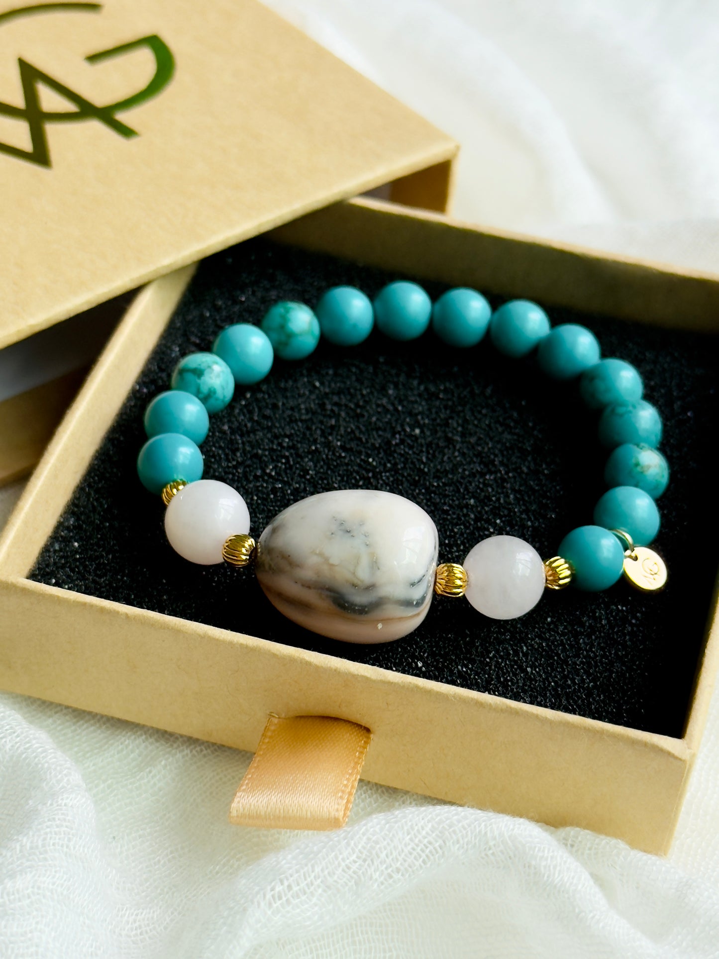 Turquoise - Rose Quartz - Pink Opal Bracelet