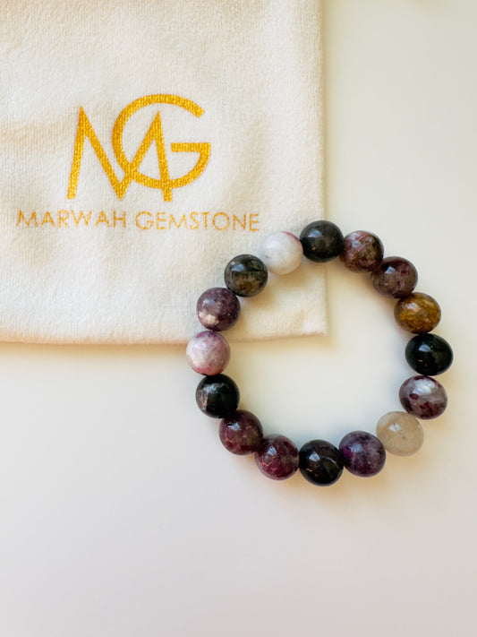 10mm Bead Size Tourmaline Bracelet