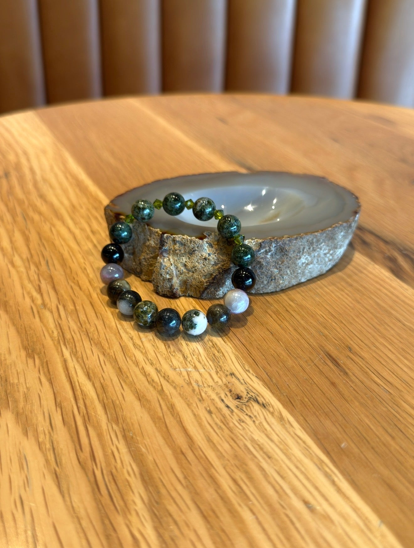 Tourmaline Bracelet with Swarovski Spacers