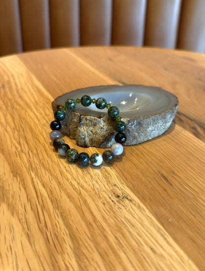 Tourmaline Bracelet with Swarovski Spacers
