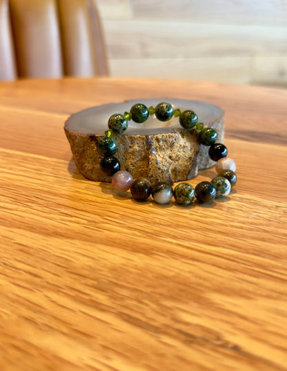 Tourmaline Bracelet with Swarovski Spacers