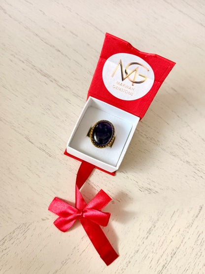 Amethyst Brass Ring