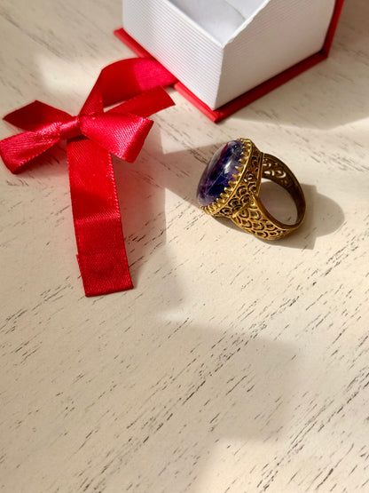 Amethyst Brass Ring