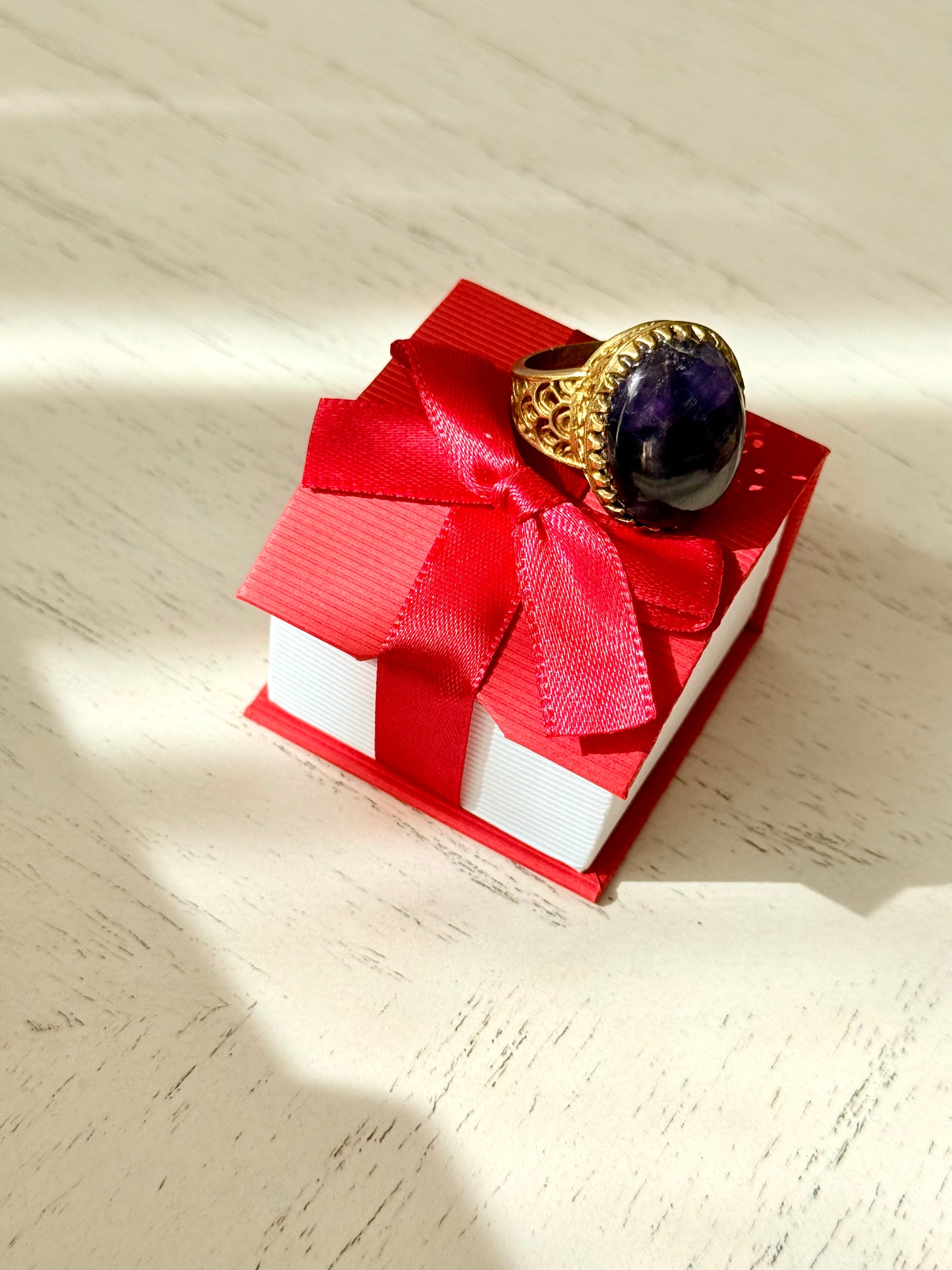 Amethyst Brass Ring