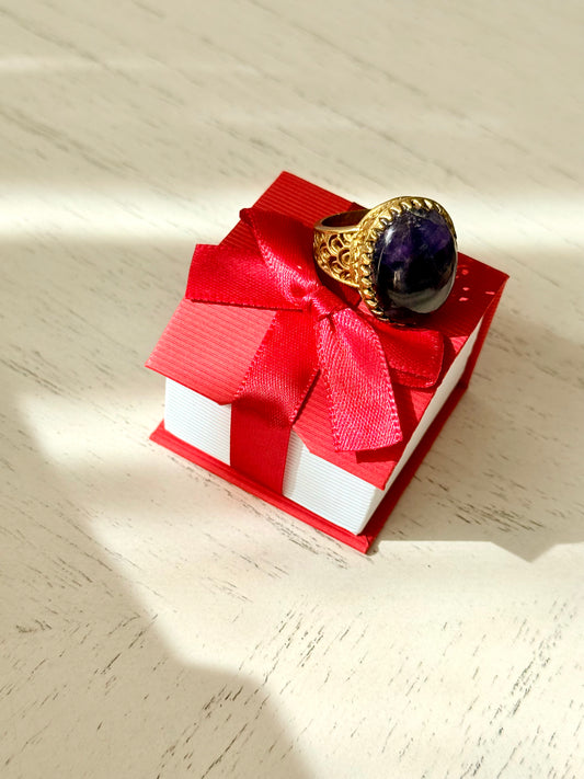 Amethyst Brass Ring