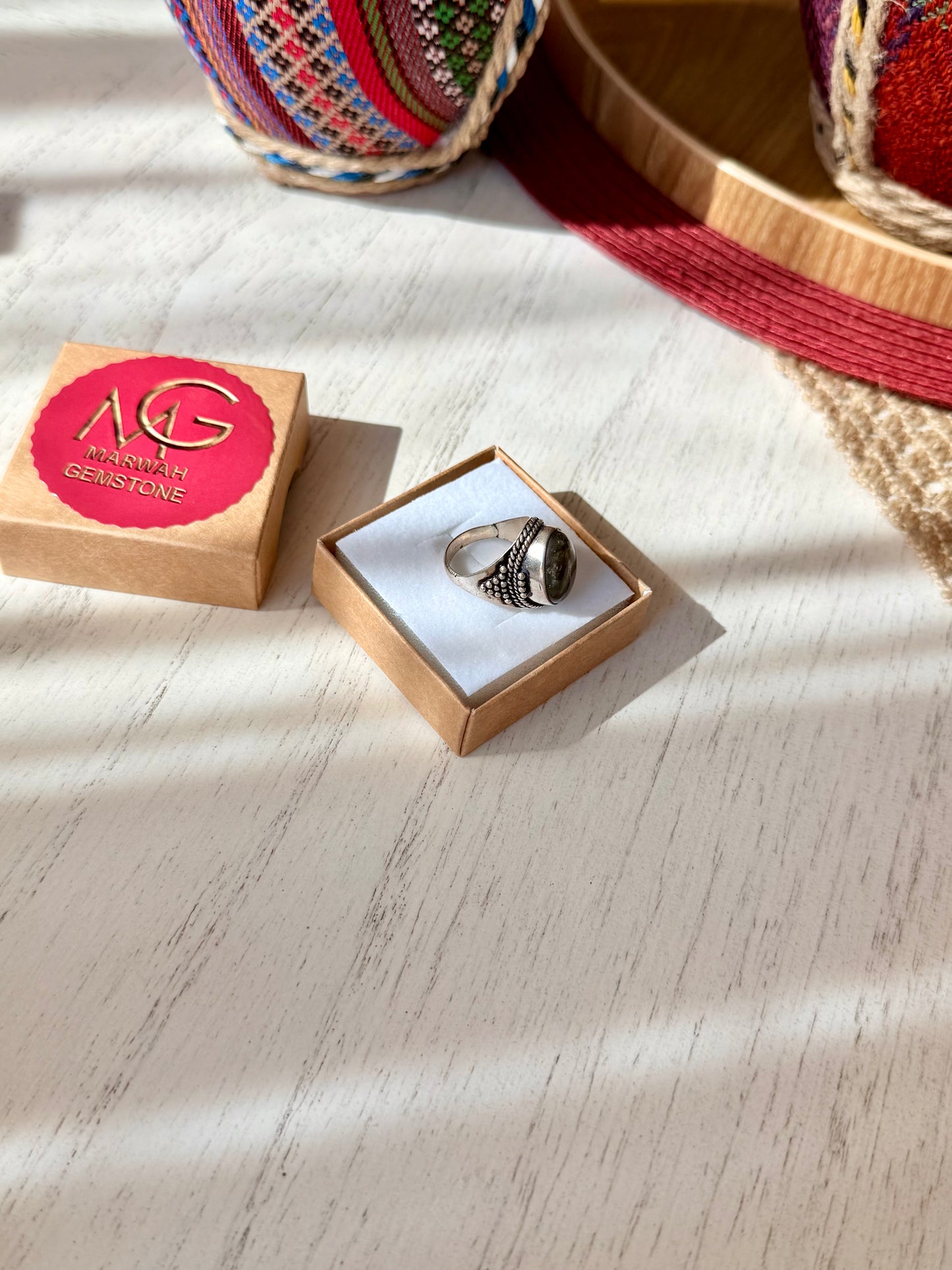 Labradorite Metal Ring