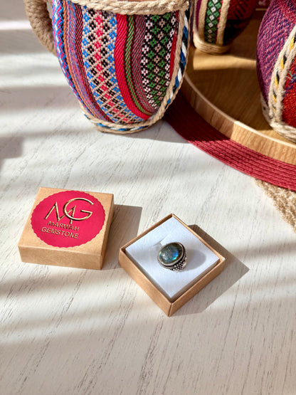 Labradorite Metal Ring