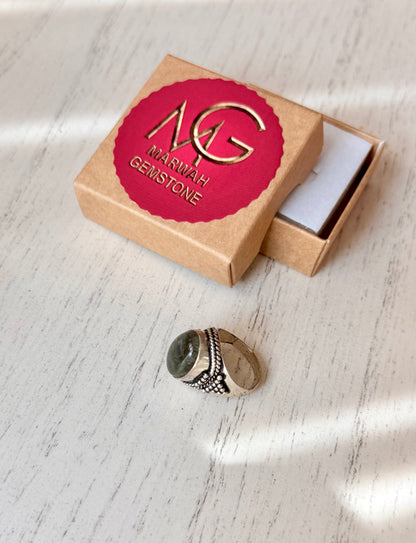 Labradorite Metal Ring