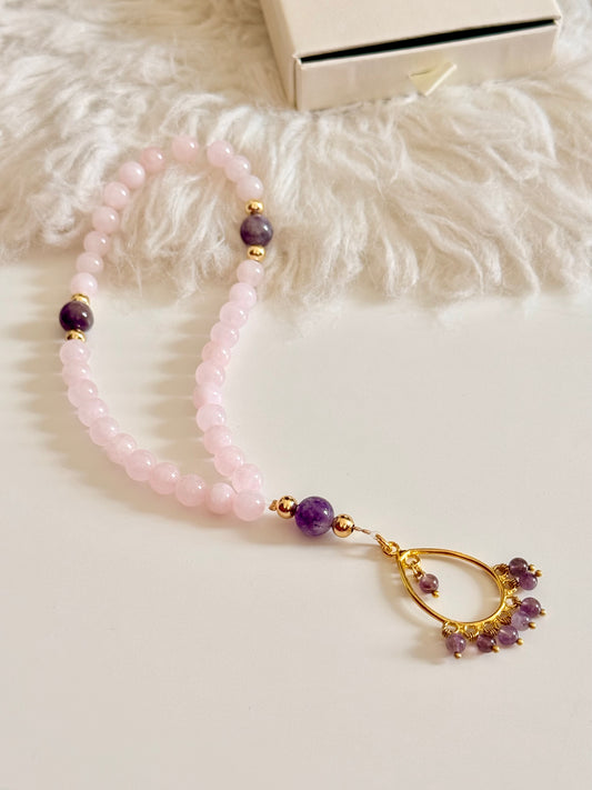 33-Bead Rose Quartz - Amethyst Misbaha