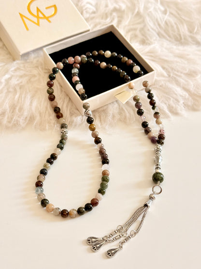 101-Bead Colored Tourmaline Misbaha