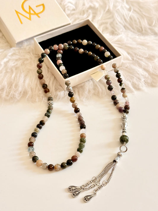 101-Bead Colored Tourmaline Misbaha