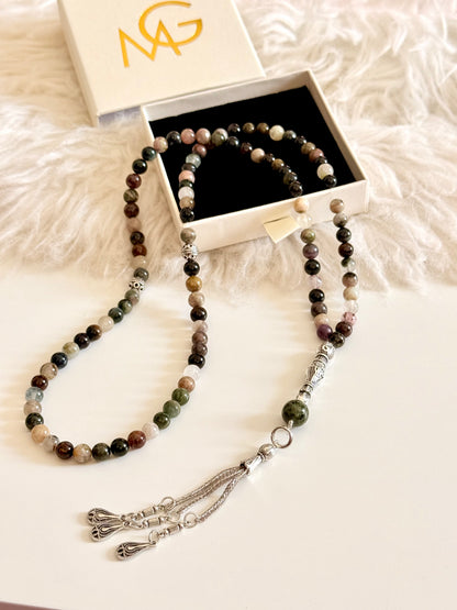 101-Bead Colored Tourmaline Misbaha