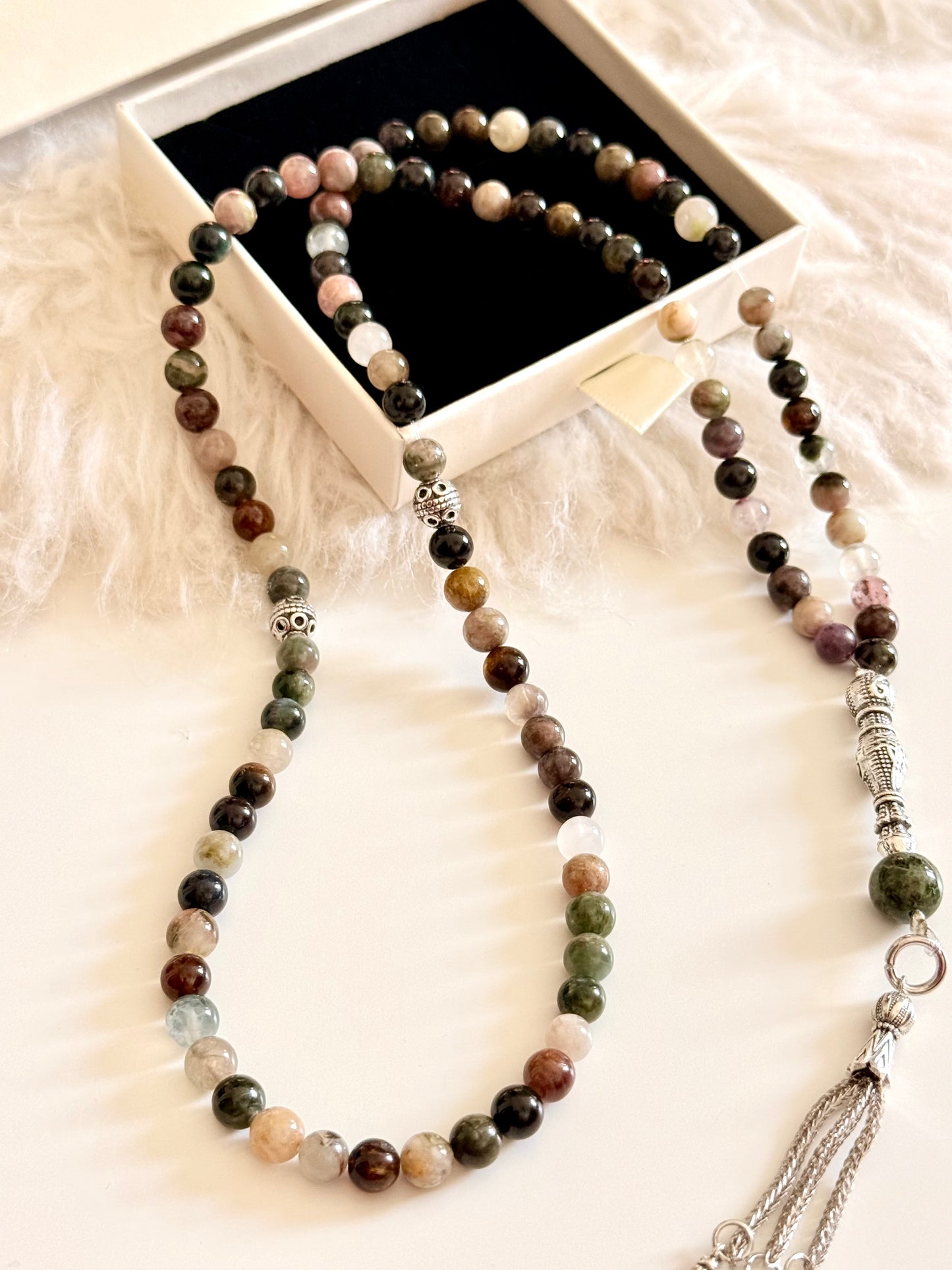 101-Bead Colored Tourmaline Misbaha