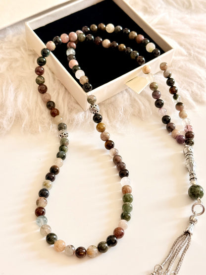 101-Bead Colored Tourmaline Misbaha