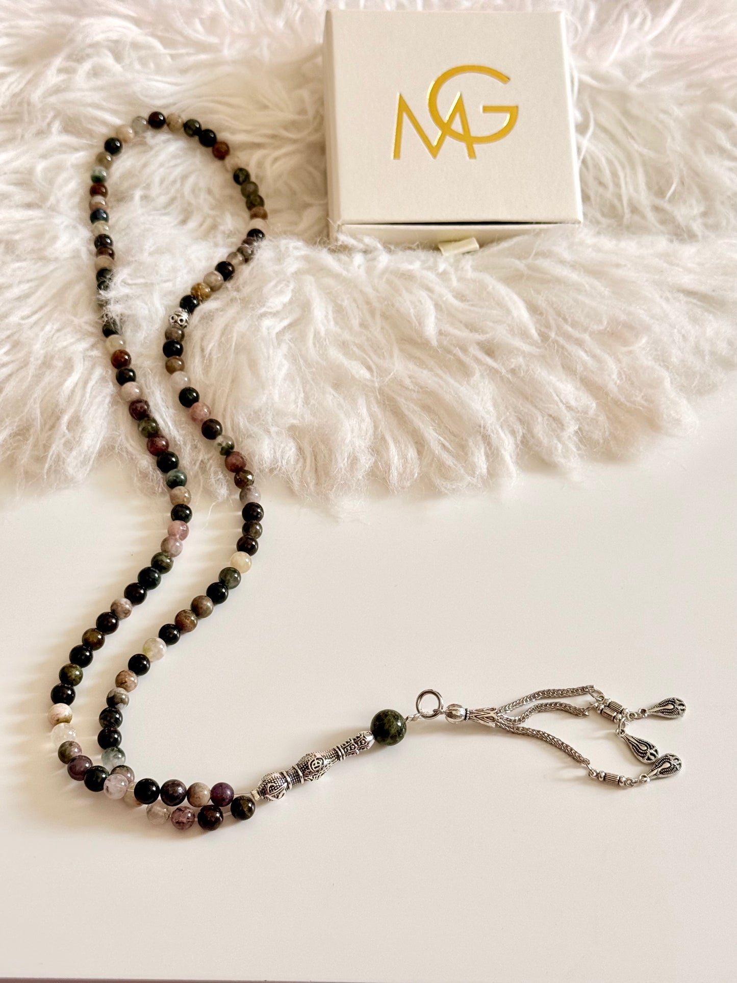 101-Bead Colored Tourmaline Misbaha