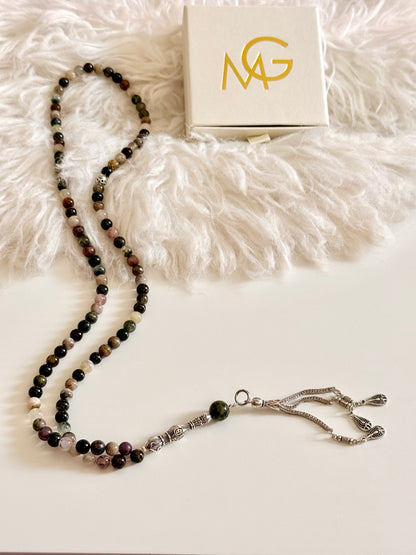 101-Bead Colored Tourmaline Misbaha