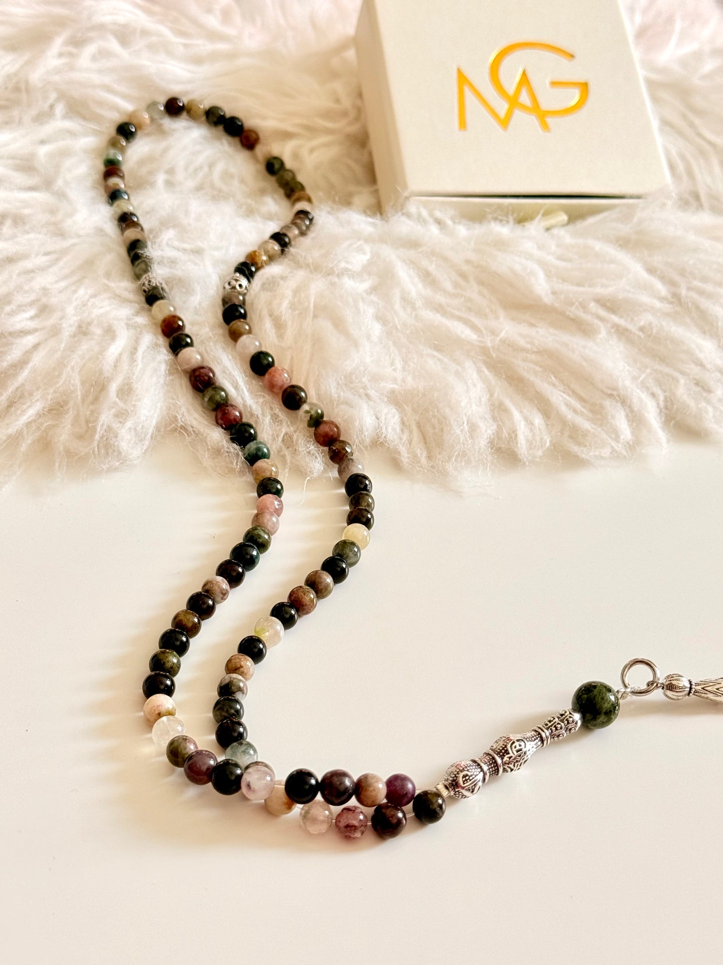 101-Bead Colored Tourmaline Misbaha