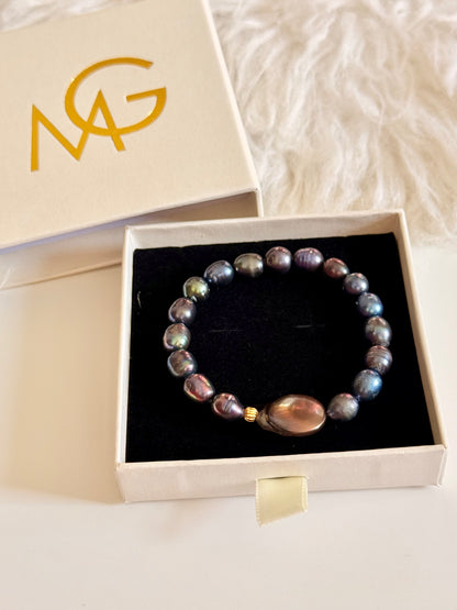 Natural Black Pearl Bracelet