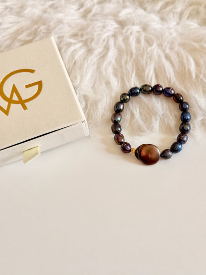 Natural Black Pearl Bracelet