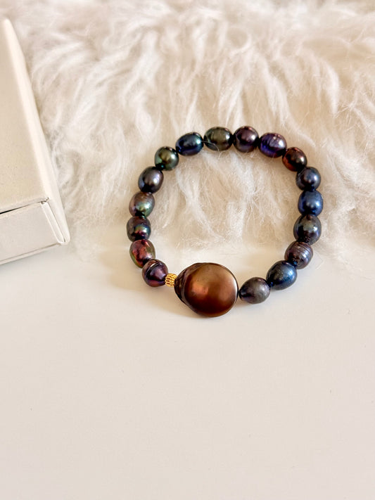 Natural Black Pearl Bracelet
