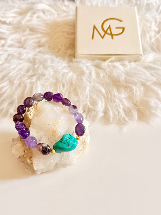 Amethyst - Turquoise Bracelet