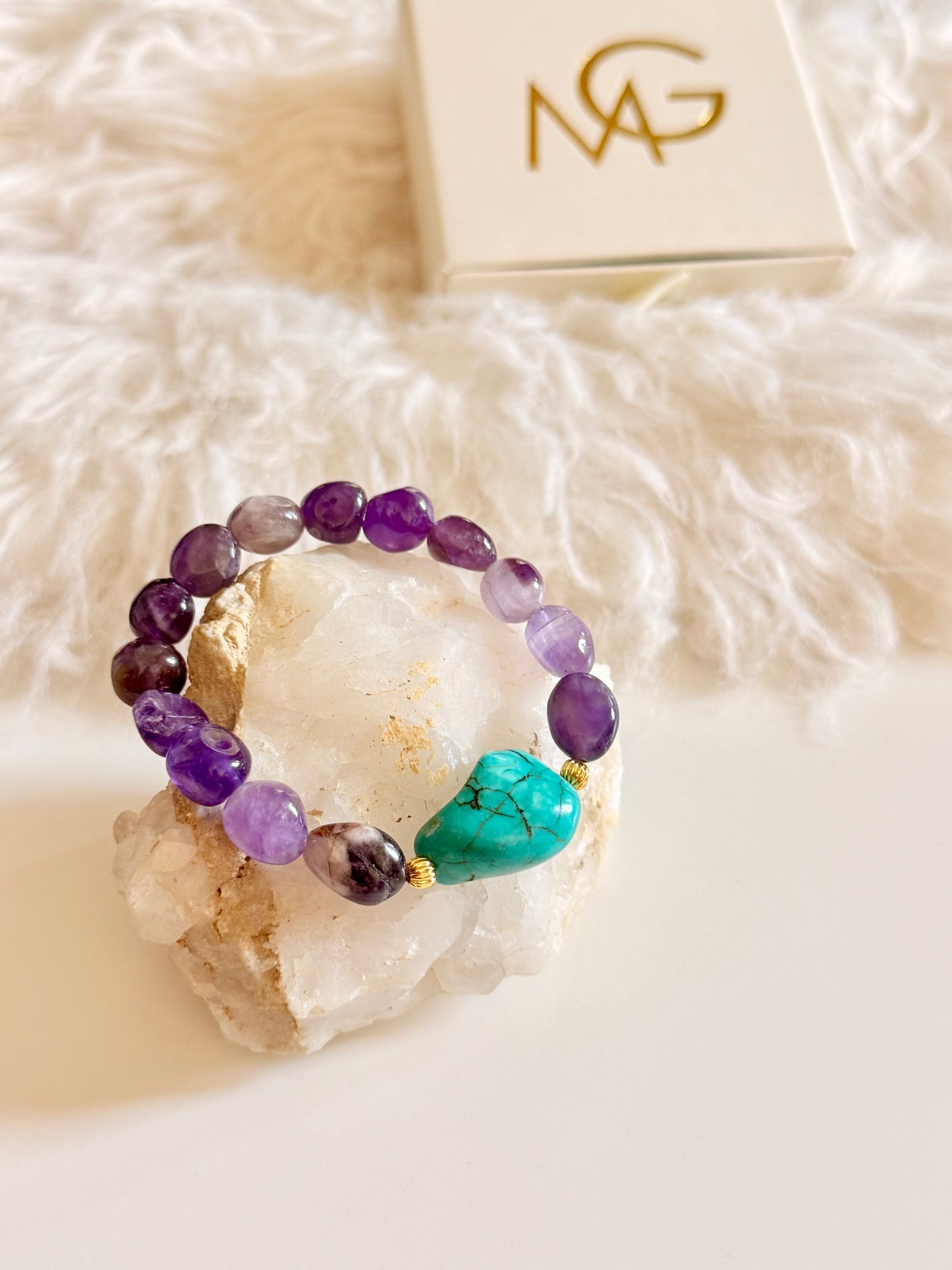 Amethyst - Turquoise Bracelet