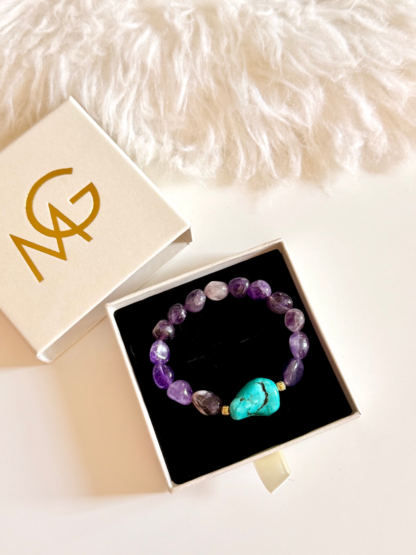 Amethyst - Turquoise Bracelet