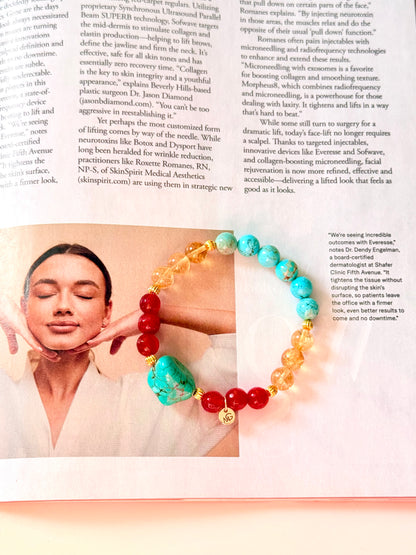 Turquoise - Carnelian - High Quality Citrine Bracelet