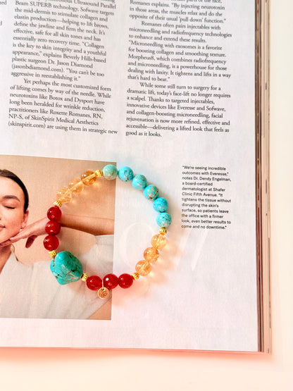Turquoise - Carnelian - High Quality Citrine Bracelet