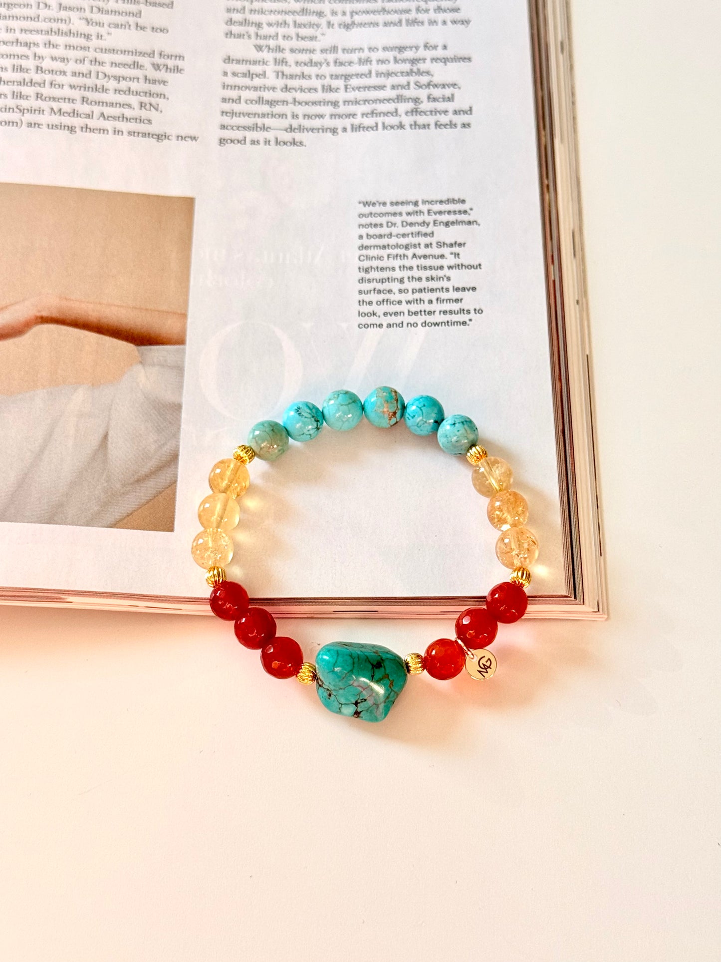 Turquoise - Carnelian - High Quality Citrine Bracelet