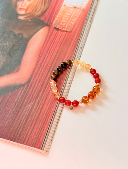 Carnelian - Amber - Citrine - Tiger Eye Bracelet