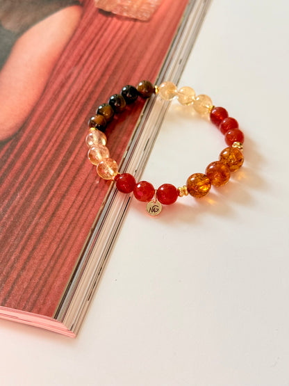 Carnelian - Amber - Citrine - Tiger Eye Bracelet