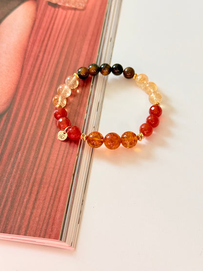 Carnelian - Amber - Citrine - Tiger Eye Bracelet