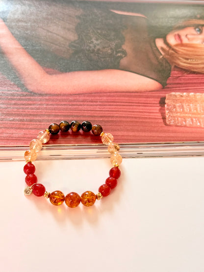 Carnelian - Amber - Citrine - Tiger Eye Bracelet