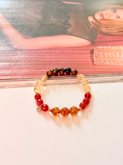 Carnelian - Amber - Citrine - Tiger Eye Bracelet
