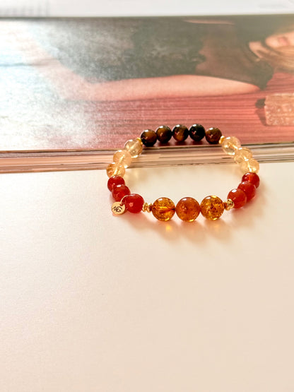 Carnelian - Amber - Citrine - Tiger Eye Bracelet