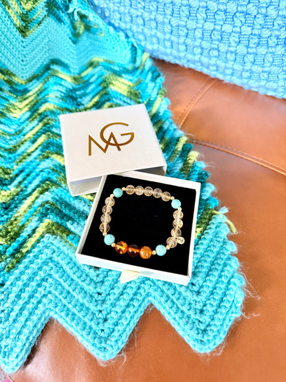 Turquoise - Citrine - Amber Bracelet