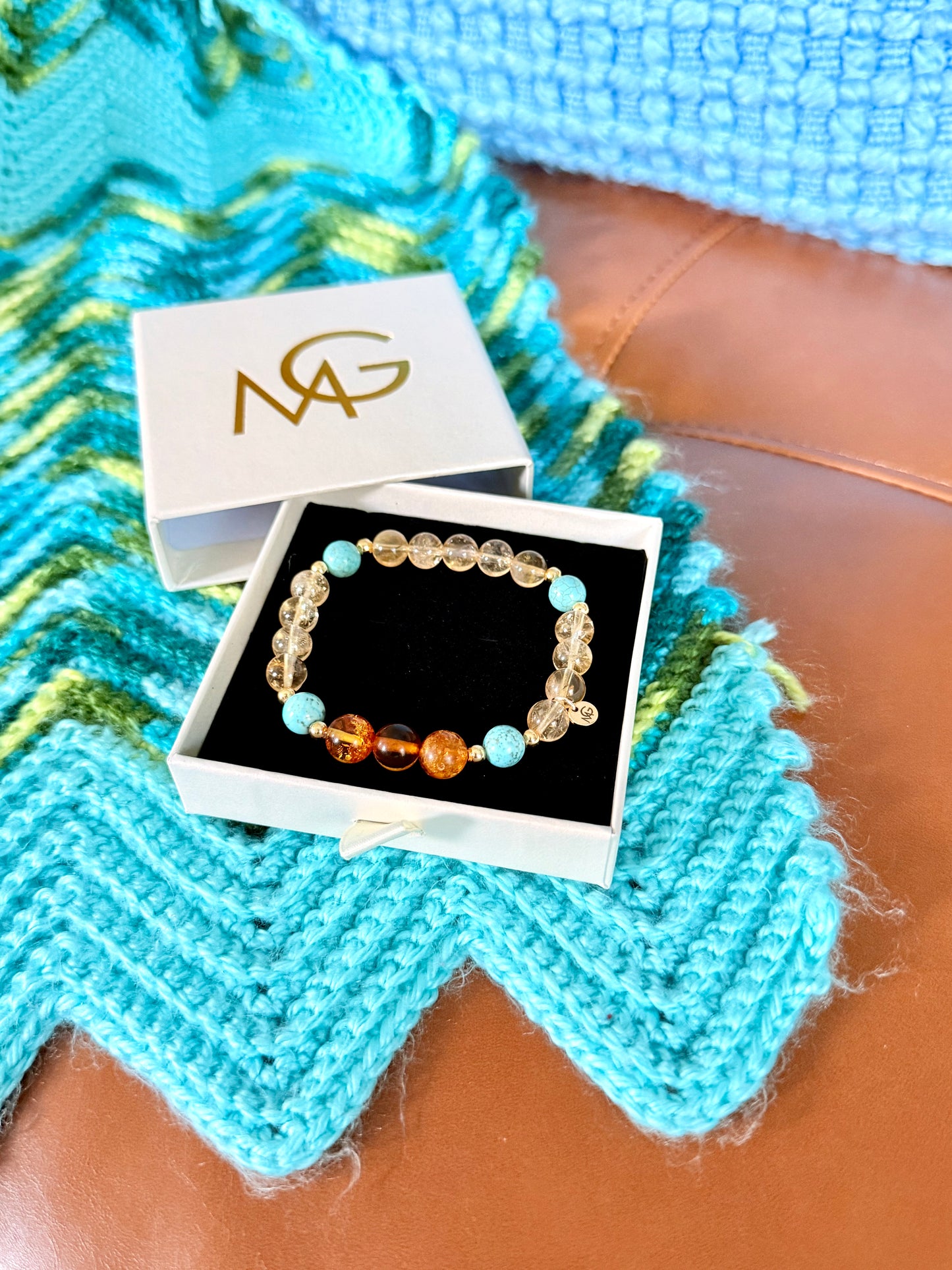 Turquoise - Citrine - Amber Bracelet