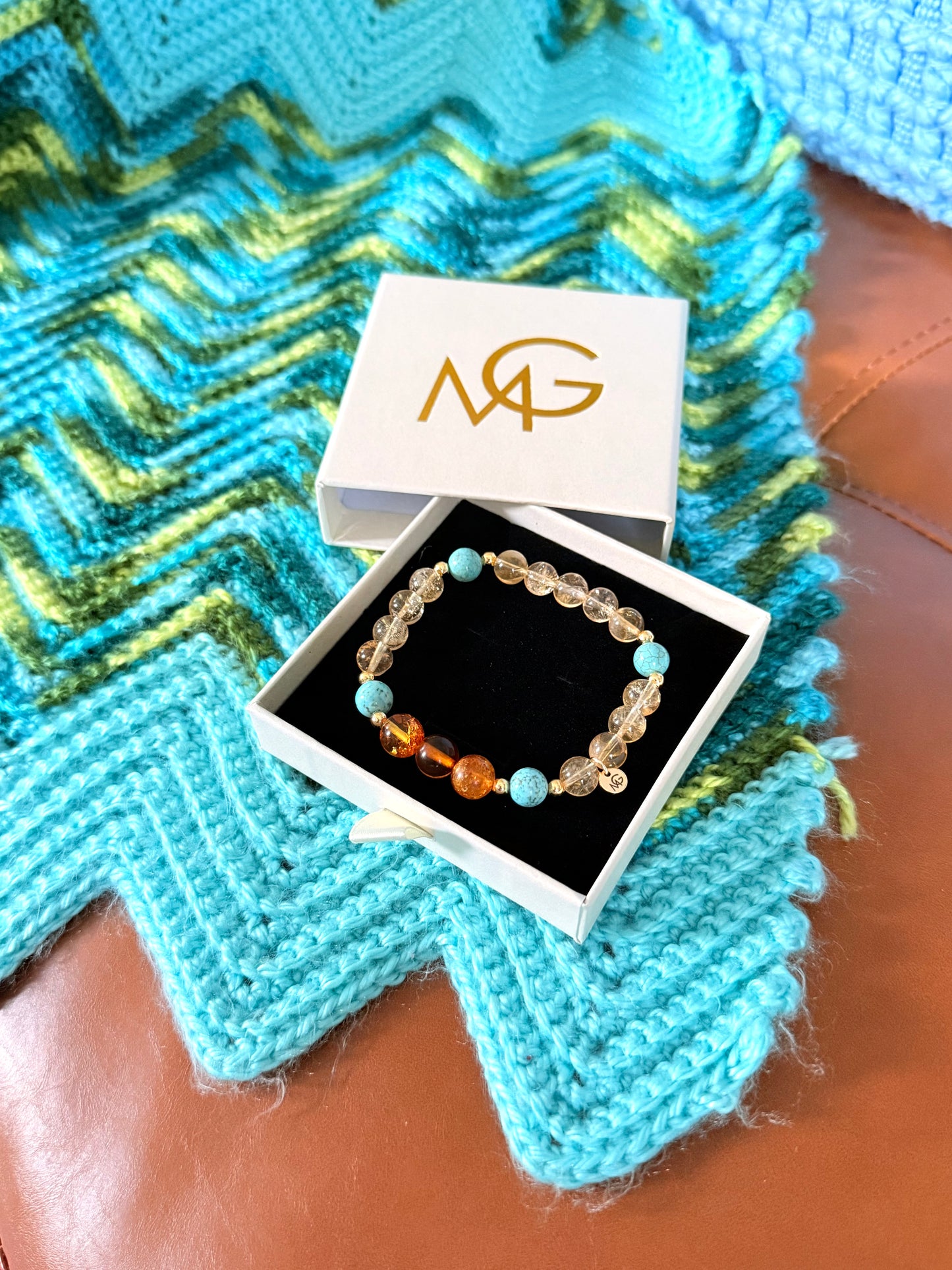Turquoise - Citrine - Amber Bracelet