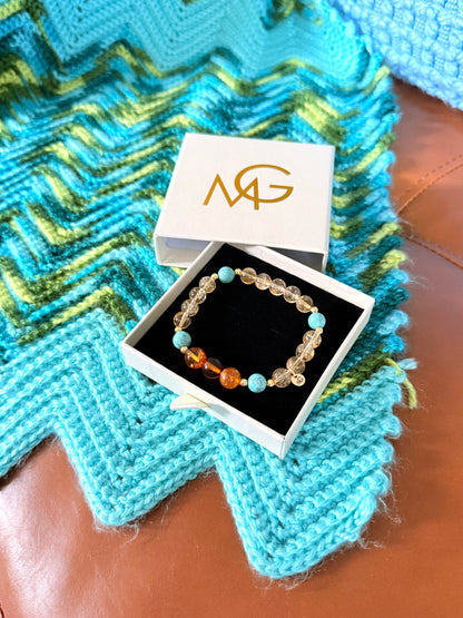 Turquoise - Citrine - Amber Bracelet