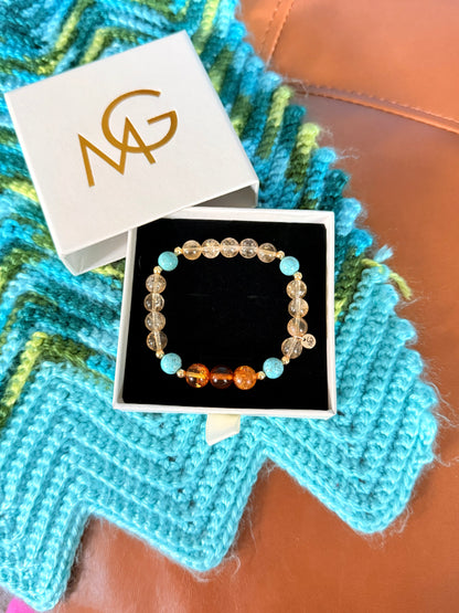 Turquoise - Citrine - Amber Bracelet