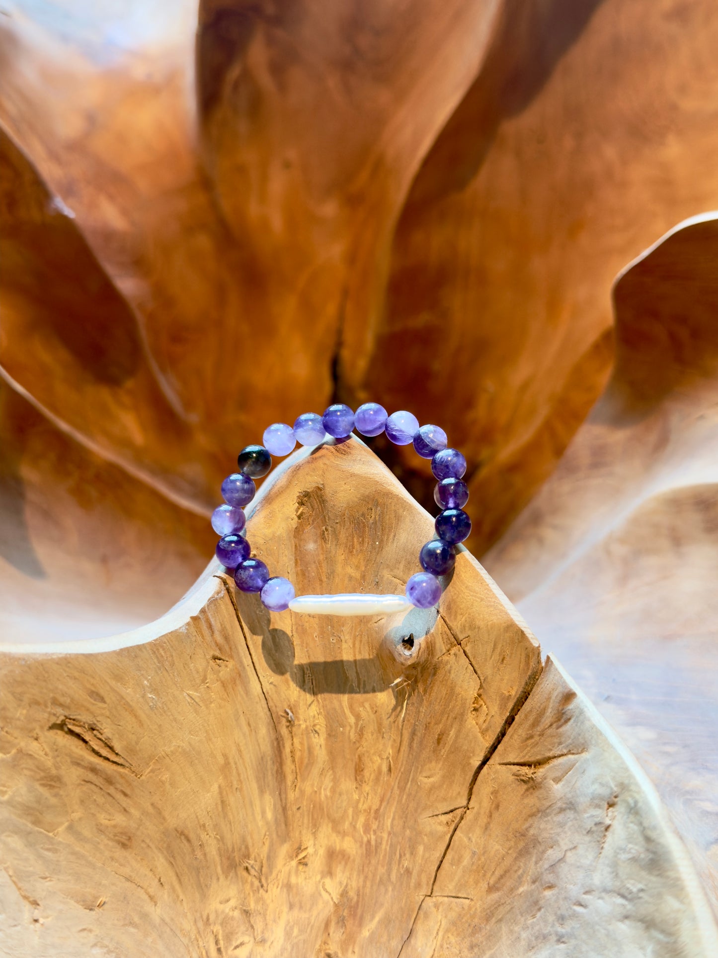 Amethyst - Pearl Bracelet