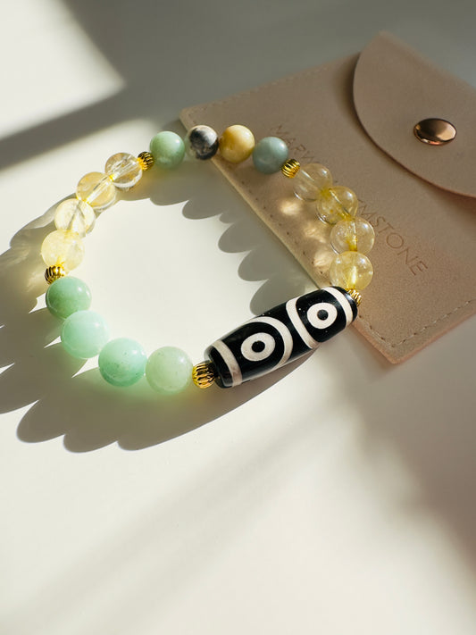 Amazonite-Tibetan Agate-Citrine